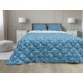 thumbnail image 1 of Blue Comforter & Sham Bedding Set, Marine Waves Pattern Abstract Curly Forms Spirals Sea Inspired Aquatic Art Design, 3 pcs Duvet Set Microfiber Filling Quilt, 5 Sizes, Blue Pale Blue, by Ambesonne, 1 of 4