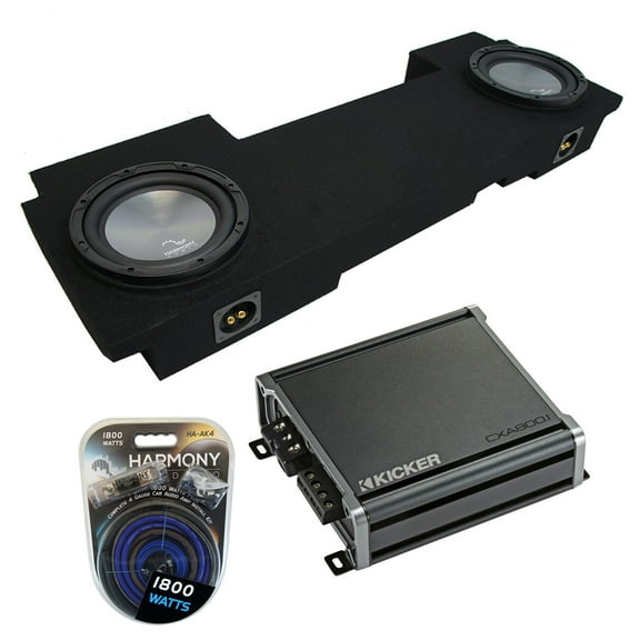 2002-2013 GMC Sierra HD Crew Truck Harmony A102 Dual 10" Sub Box & CXA800.1 Amp