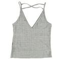 thumbnail image 2 of Project Social T Womens Criss Cross Tank Top, Grey, X-Small, 2 of 2