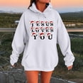 thumbnail image 2 of WILLBEST Sudadera de Mujer, Estilo Casual de Invierno, con Estampado Navideño Del Alfabeto, Cordón Ajustable, Bolsillo y Manga Larga Grande, 2 of 4