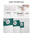 thumbnail image 5 of No Hook Shower Curtain with Snap in Liner, Emerald Green Solid Color Hotel Shower Curtains for Bathroom, Washable Shower Curtain Liner Set with Mesh Top Window, 66"x72", 5 of 6
