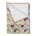thumbnail image 2 of Floral Soft Flannel Fleece Throw Blanket, Colorful Fruits and Leaves in a Tree Branch Art Style, Cozy Plush for Indoor and Outdoor Use, 50" x 70", Multicolor, by Ambesonne, 2 of 5