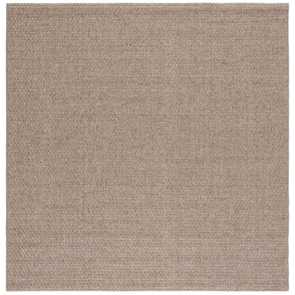 SAFAVIEH Sisal All-Weather Delroy Solid Indoor/Outdoor Area Rug, Brown, 6'7" x 6'7" Square