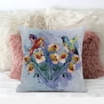 thumbnail image 3 of Amrita Sen Hummingbird Love Throw Pillow in Muted Mint Yellow Blue 16x16, 3 of 5