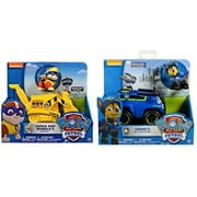 Paw Patrol Pup Vehicle Bundle of 2 Characters: Super Pup Rubble with Crane and Spy Chase