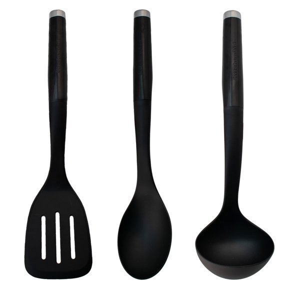 Set de Utensilios de Cocina KitchenAid Classic Black, Nylon, 3 piezas