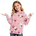 thumbnail image 3 of Sudadera con capucha para niña, para el Día de San Valentín, con estampado de color, de manga larga, informal, deportiva, con capucha, de manga larga, con inserciones en los hombros, blusa de poliéste, 3 of 6
