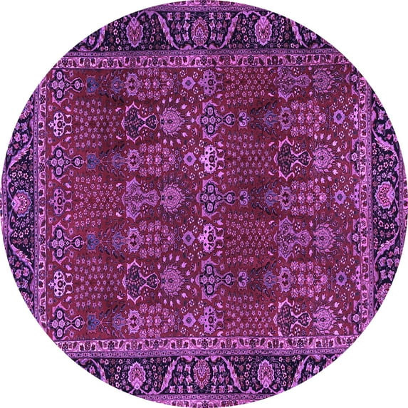 Ahgly Company Indoor Round Persian Purple Traditional Area Rugs, 4' Round