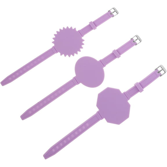 WHAMVOX 3Pcs Silicone Memo Wrist Band Nurse Notepad in Watch Shape Reusable Erasable for Nurses Purple