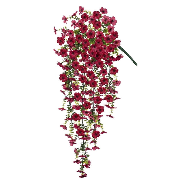 Flor de vid violeta artificial, planta violeta colgante falsa para primavera, verano, interior, exterior, pared, hogar, jardín, patio, boda, fiesta, decoración