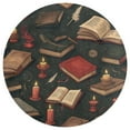 thumbnail image 3 of Vintage Books & Candles Pattern Round Area Rugs for Bedroom Living Room, 4FT Soft Comfy Indoor Circle Carpets, Carpet Home Decor Floor Mat, 3 of 6