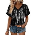 thumbnail image 5 of HOMBOM Womens Shirts Tunic Tops Spring V Neck Graphic Funny Short Sleeve Blouse for Women, 5 of 6
