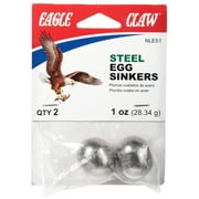 Eagle Claw 1 oz. Egg Sinker, Steel Weight, 2 Pack
