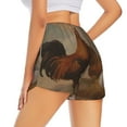 thumbnail image 3 of Goofa Oil Painting Chicken And Duck Printed Women 2 in 1 Running Shorts,Quick Dry Athletic Workout Shorts,High Waisted Athletic Shorts with Liner Pockets-Small, 3 of 9