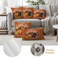 thumbnail image 6 of Orange Pumpkin Fall Outdoor Waterproof Pillow Covers, Thanksgiving Botanical Turkey Decorative Square Throw Pillowcase Sofa Cushion Sham for Patio/Couch/Chair, 26"x26" 2 Pack, 6 of 8