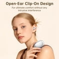 thumbnail image 4 of Cshidworld Audífonos Abiertos, Audífonos con Clip Bluetooth 6.0 Inalámbricos con Micrófono con Cancelación de Ruido, Impermeables IPX5, 50H de Reproducción de Running, Hacer Ejercicio, Plateado, 4 of 7