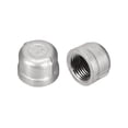 thumbnail image 1 of Tapón de tubería de 1/2 pulgada 2 piezas accesorio de tubería hembra PT1/2 con conector de válvula de compresión redonda de acero inoxidable 304, 1 of 3