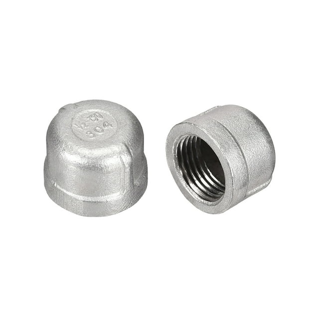 Tapón de tubería de 1/2 pulgada 2 piezas accesorio de tubería hembra PT1/2 con conector de válvula de compresión redonda de acero inoxidable 304