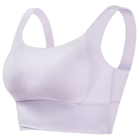 Womens Longline Sports Bra - Workout Fitness Crop Tank Tops Wirefree High Impact Padded with Built in Shelf Yoga Bra