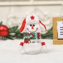 Qiweii Christmas Candy Jars, Santa Elk Snowman Ornament Plastic Candy Cookie Jar Containers Candy Storage Dish Home Decor Container Favor Gift Box Bottle for Children, Xmas Holiday Party Supply