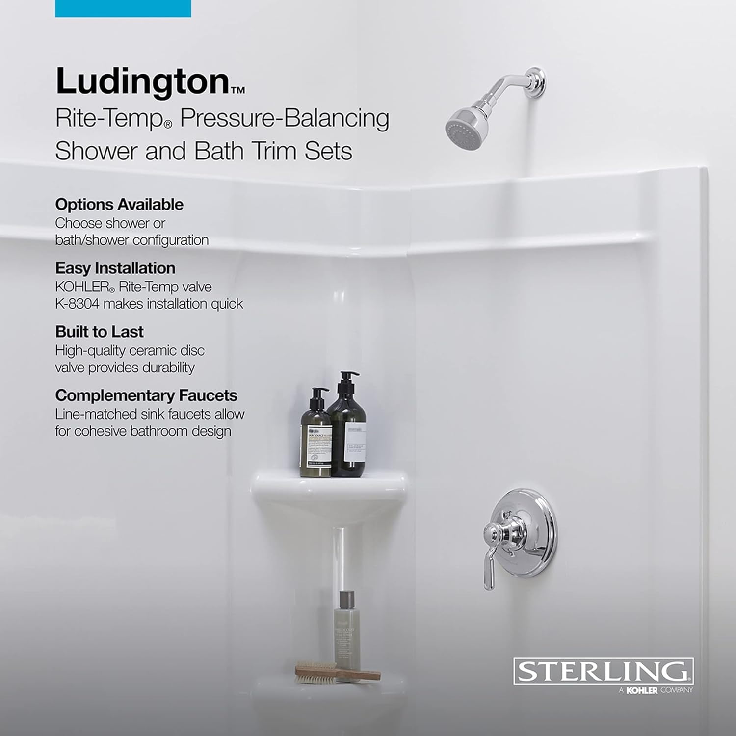 KOHLER Ludington Shower Faucet Trim Set (Polished Chrome)