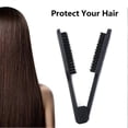 thumbnail image 3 of Cepillo de pelo de doble cara con cerdas de jabalí, peine alisador con pinza para peinar y suavizar el cabello, color negro., 3 of 5