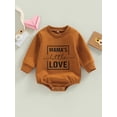 thumbnail image 2 of Bagilaanoe Newborn Baby Girl Boy Rompers Letters Print Long Sleeve Bodysuits 3M 6M 12M 18M Infant Casual One Piece Short Jumpsuit, 2 of 9