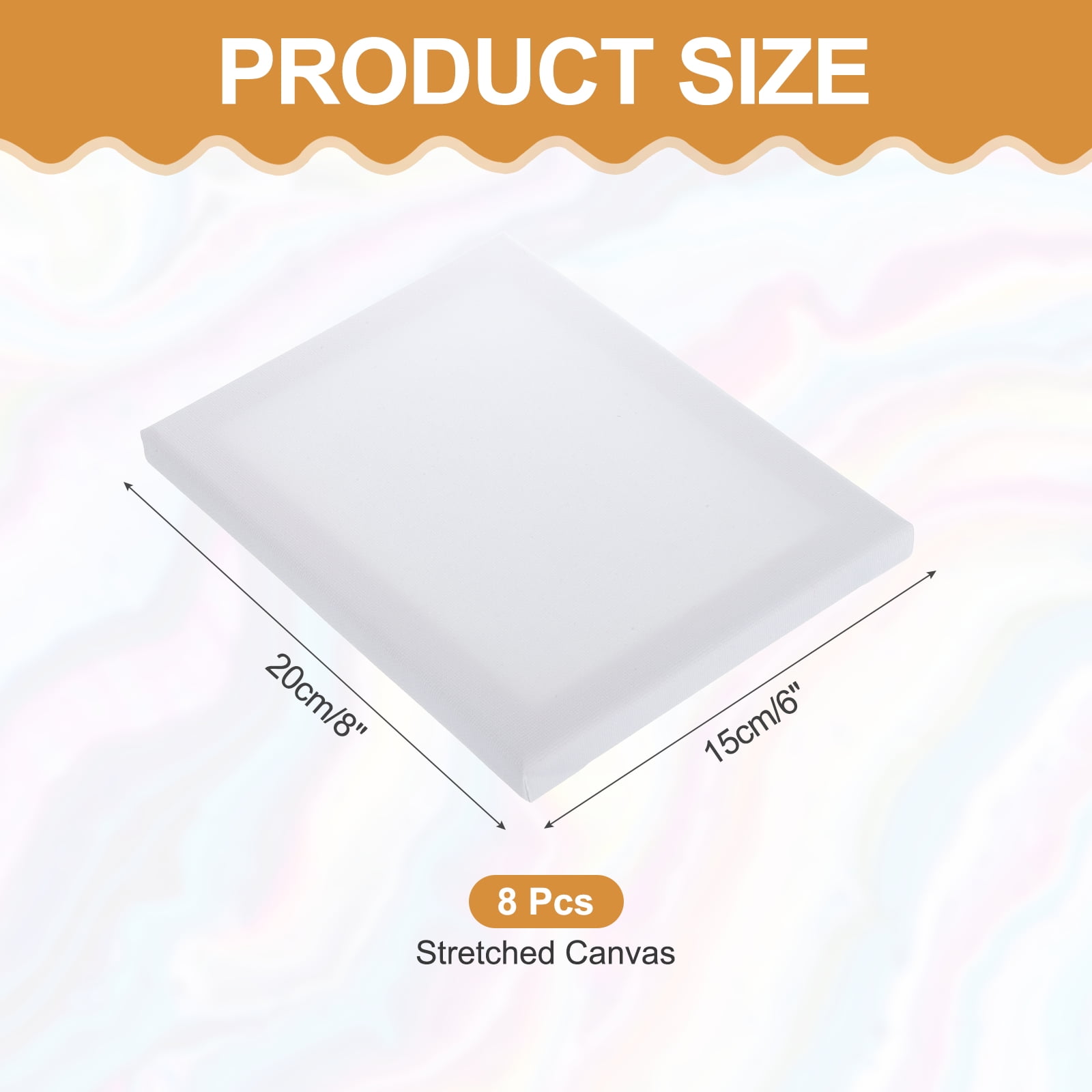 Uxcell 8 Pcs Stretched Canvas, 6x8" Artist Boards 4/5" Profile Cotton Panels,White