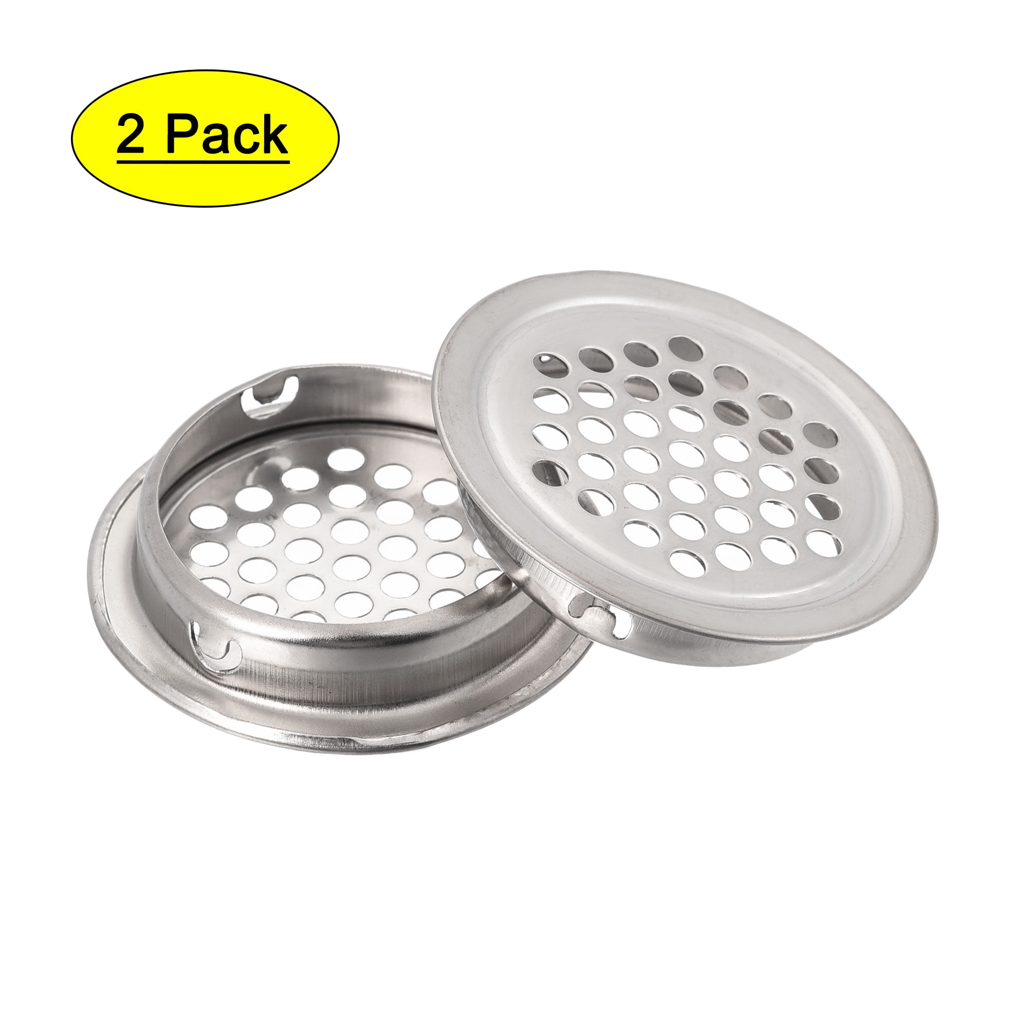Uxcell 3.5cm Dia Metal Round Perforated Mesh Design Sink Strainer 2 Pack