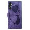 thumbnail image 4 of For Samsung Galaxy S25+ 5G 6.7" Cat Patterned Embossed Strong Magnetic Attachment/Closure, Card Slots/Pocket, PU Leather Flip Wallet Case ﻿,Purple,For Galaxy S25+ 5G, 4 of 8