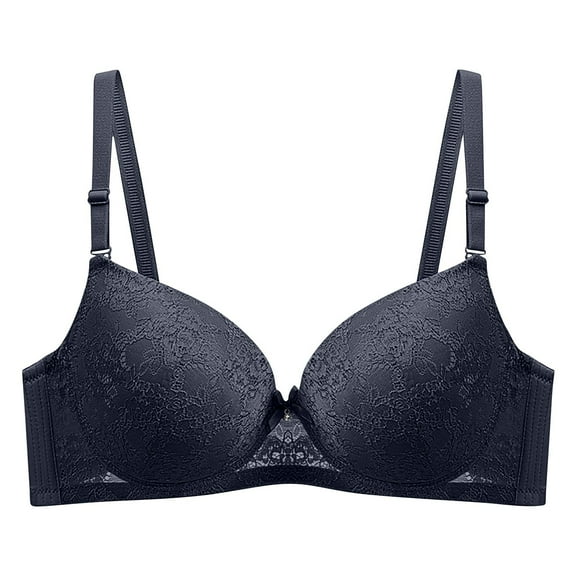 Womens Lace Push up Bras, Full Cup Support Underwire Unlined Bras, High Support Soft Everyday Bralette