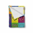 thumbnail image 2 of Art Soft Flannel Fleece Throw Blanket, Warholesque Vivid Hearts in Colorful Squares Pop-Art Inspired Artwork Sixties Retro, Cozy Plush for Indoor and Outdoor Use, 50" x 60", Multicolor, by Ambesonne, 2 of 6