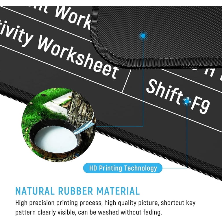 Large Mouse Pad EXCOVIP Extended XXL, Office Shortcut Mouse Pad ...