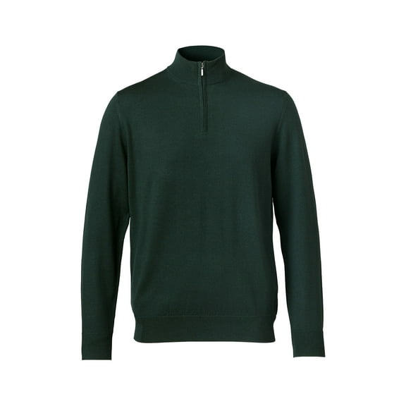 Charles Tyrwhitt Men's Merino 1/4 Zip-Neck Sweater - (Forest Green, X-Large)