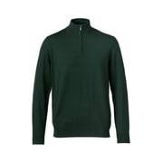 Charles Tyrwhitt Men's Merino 1/4 Zip-Neck Sweater - (Forest Green, X-Large)