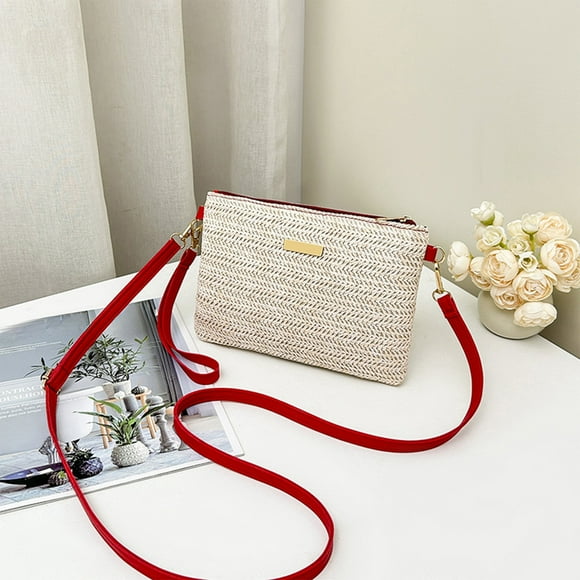 Woven Shoulder Bag Straw Bag Fashion Brief Shoulder Bag Girls Clutchs Ladies Bag Woven Envelope Bag Clutchs Crossbody Bag