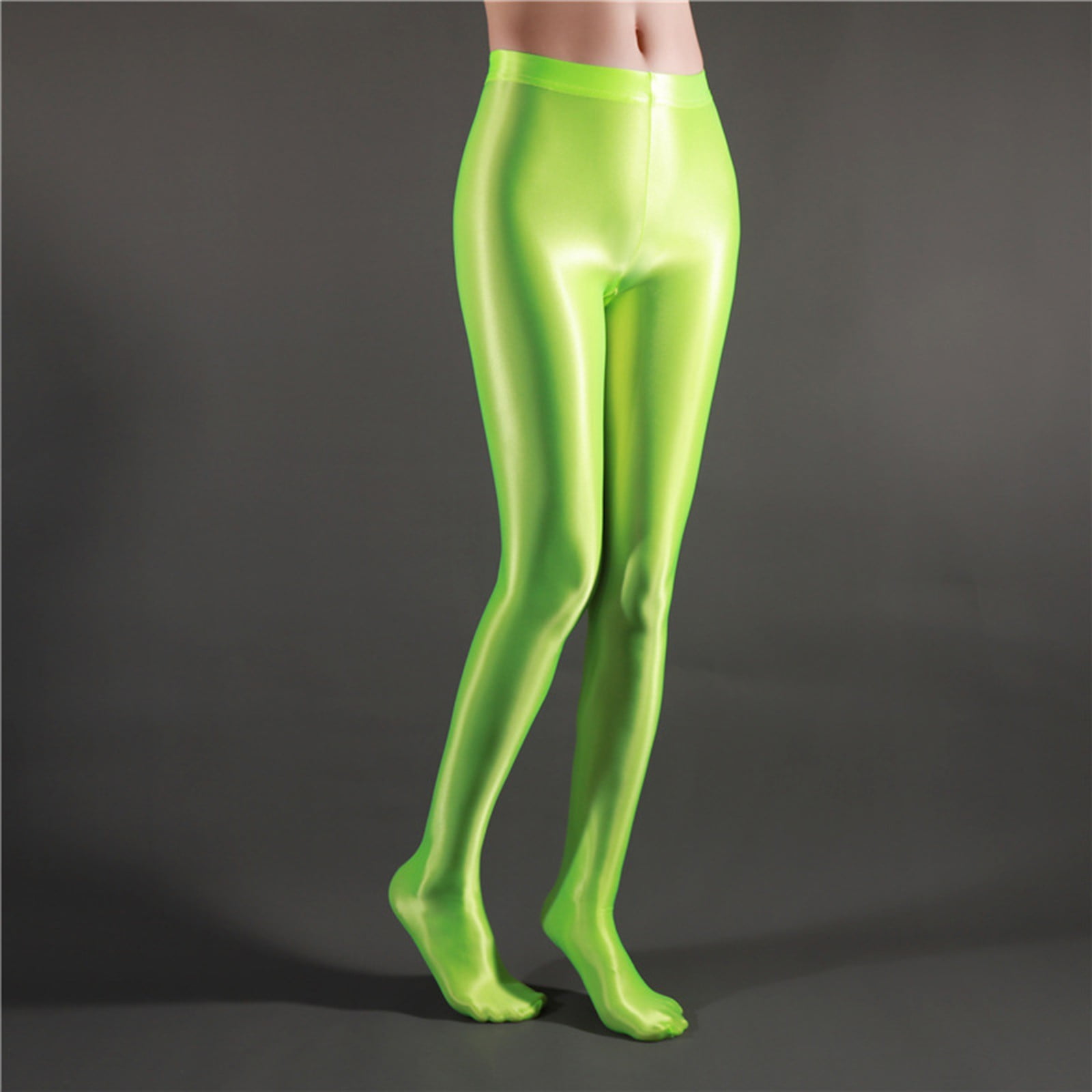 Womens Yoga Pants Fashion Breathable Shiny Glossy Opaque Leggings Super  Elastic