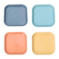 thumbnail image 5 of 4 Pcs Lightweight Unbreakable Plates Reusable Dishwasher Microwave Safe Dinner Plates Colorful Everyday Square Round Plates for Kitchen Camping, 5 of 7