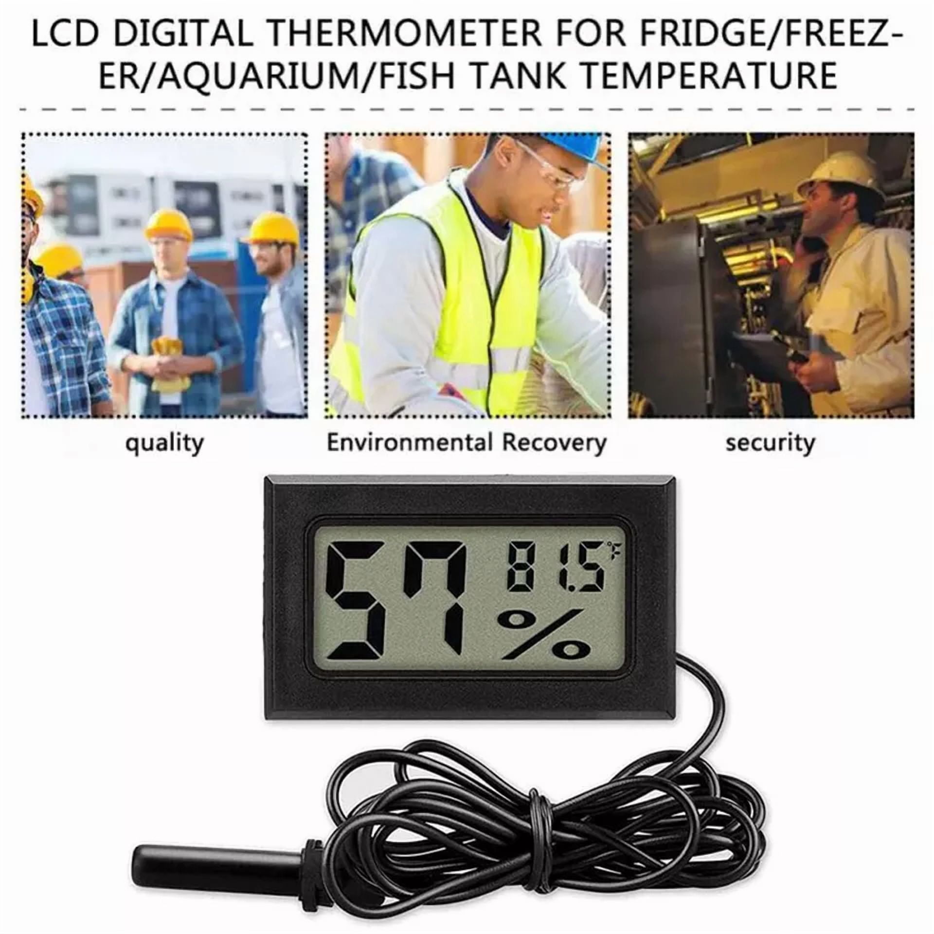 CRESTIN- 5Pcs Lcd Digital Aquarium Humidity Thermometer Hygrometer Meter Gauge W/ Probe