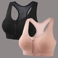 thumbnail image 1 of huilin 2PC Womens Front Zip Wireless Sports Bra Cross Back Seamless Push Up Bra for Daily Wear and Light Exercise, 1 of 9