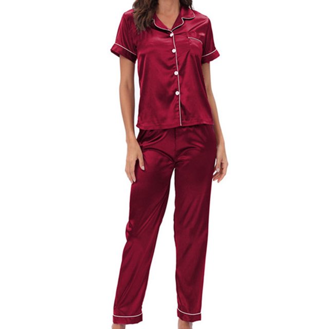 Conjunto de Pijamas NikouMX Para Mujer Satén