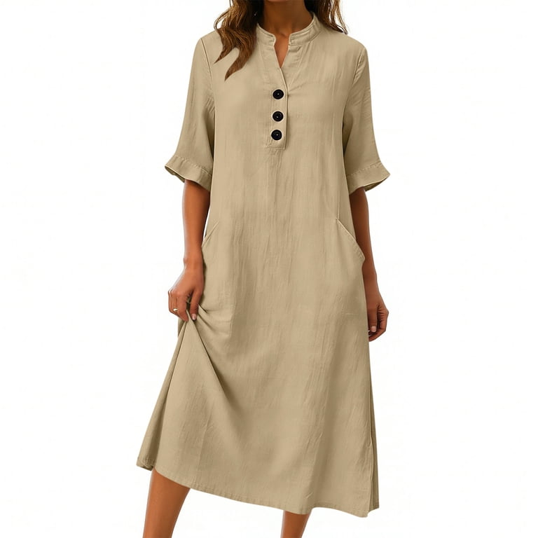 relaxed linen beach dress Linen Summer Dress 