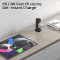 thumbnail image 6 of VILONG 2 inch Pop up Outlet Power with 2 Outlets & 20W USB Ports, Splashproof, Tamper Resistant, for Kitchen & Countertop, Black(ETL Listed), 6 of 11