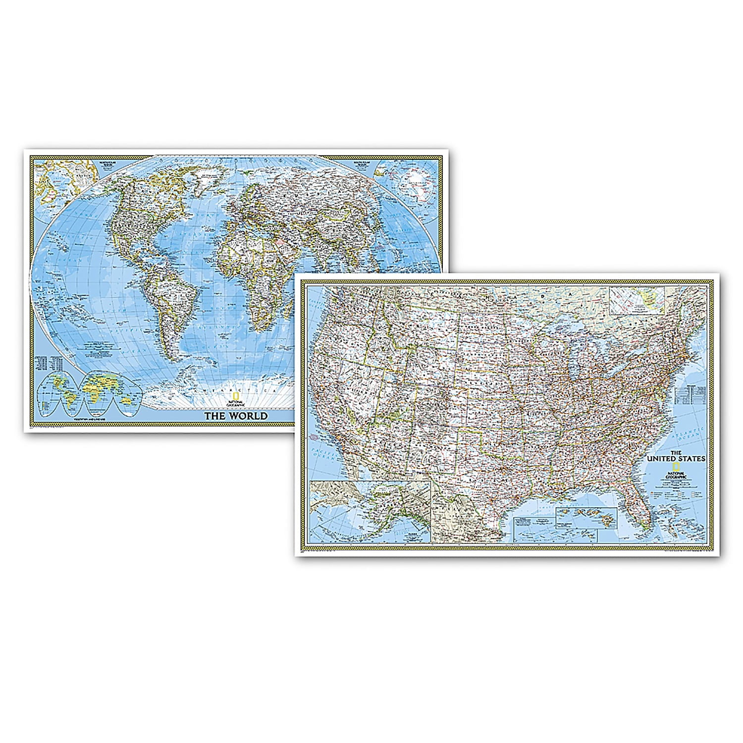 National Geographic World Classic Map, Poster Size and Laminated