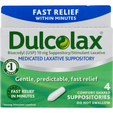 Dulcolax Medicated Laxative Suppositories 4ct (Best Suppository For Severe Constipation)