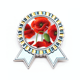 thumbnail image 1 of Flores de pétalos de amapola roja pintura fruta Insignia broche Medalla ganadora, 1 of 3