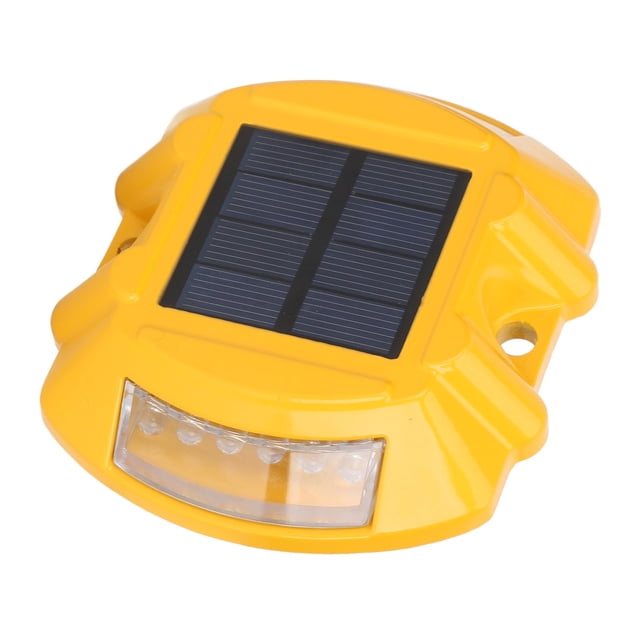 6V 1.8W Cast Aluminum LED Driveway Lights Solar Powered, IP68 Waterproof Solar Dock Light, Automatic LED Dock Lamp for Garden Backyard Patio Yard Ground Deck Pathway