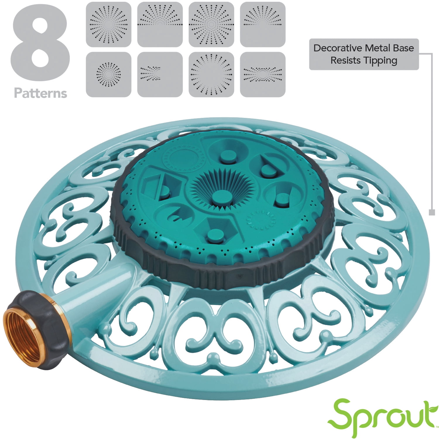 Sprout Metal 8-Pattern Sprinkler in Green