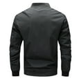 thumbnail image 4 of Letter Embroidery Bomber Jacket, Men's Lightweight Windproof Jacket Black M, 4 of 5