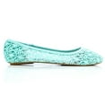 thumbnail image 4 of Charles Albert Women's Breathable Crochet Lace Ballet Flat in Mint Green Size 8, 4 of 6